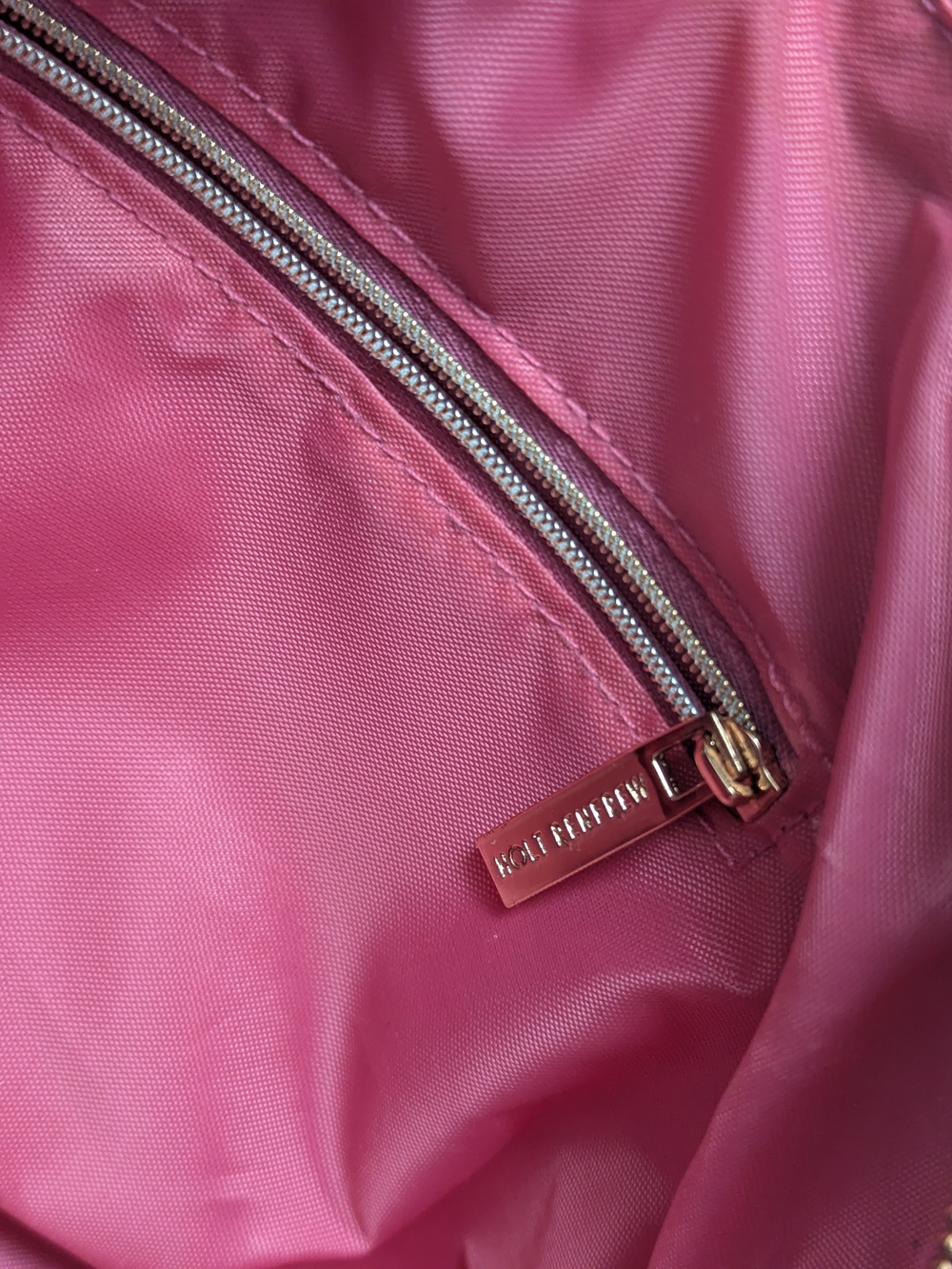 Holt Renfrew Patent Makeup Bag Glossy Quiet Luxury Minimalist Rose Gold - Picture 11 of 12